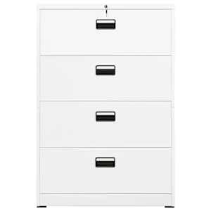 vidaXL Filing Cabinet White Steel Medium Filing Cabinet Rectangular