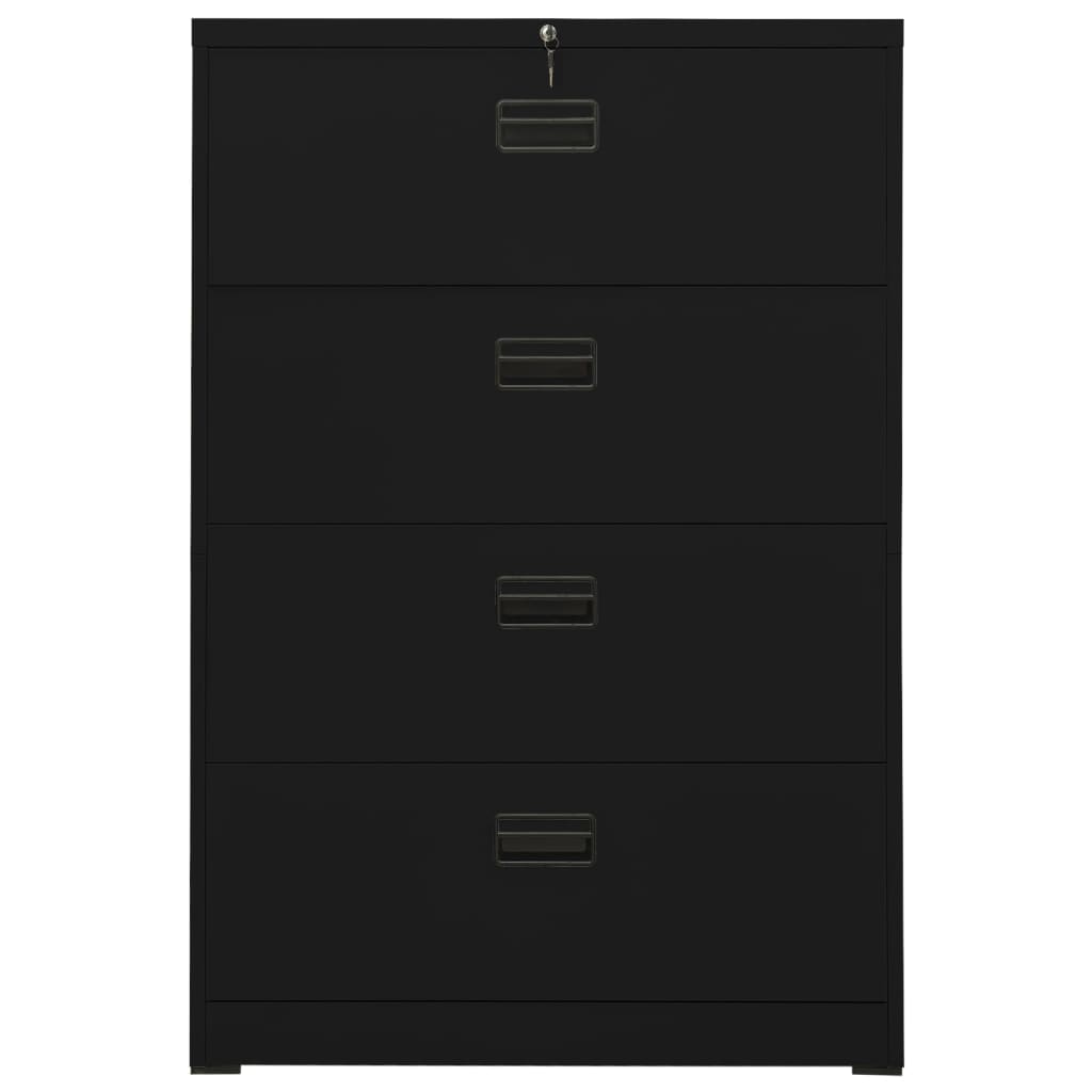 Kancelářská skříň černá 90 x 46 x 134 cm ocel