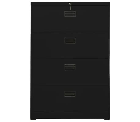 vidaXL Spintelė dokumentams, juodos spalvos, 90x46x134cm, plienas