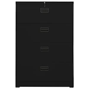 vidaXL Spintelė dokumentams, juodos spalvos, 90x46x134cm, plienas