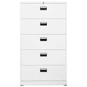 vidaXL Kancel&aacute;řsk&aacute; skř&iacute;ň b&iacute;l&aacute; 90 x 46 x 164 cm ocel