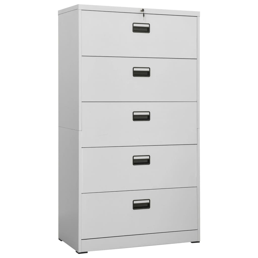 vidaXL Arquivador 90x46x164 cm aço cinzento-claro