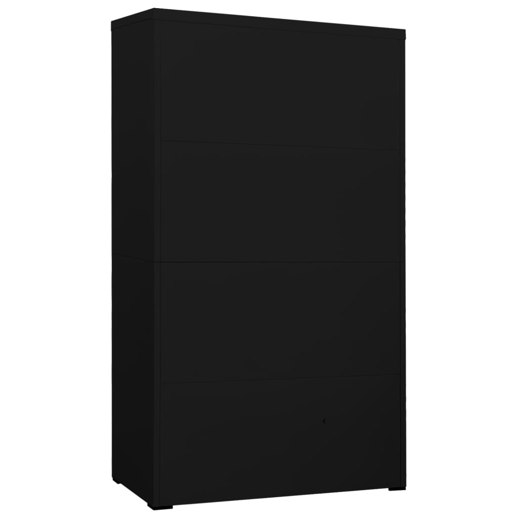 Kancelářská skříň černá 90 x 46 x 164 cm ocel