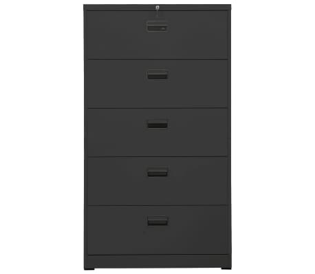 vidaXL Skjalask&aacute;pur Reykgr&aacute;r 90x46x164 cm St&aacute;l