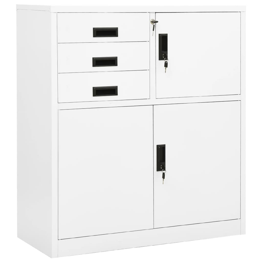 Vidaxl - vidaXL Armário de escritório 90x40x102 cm aço branco