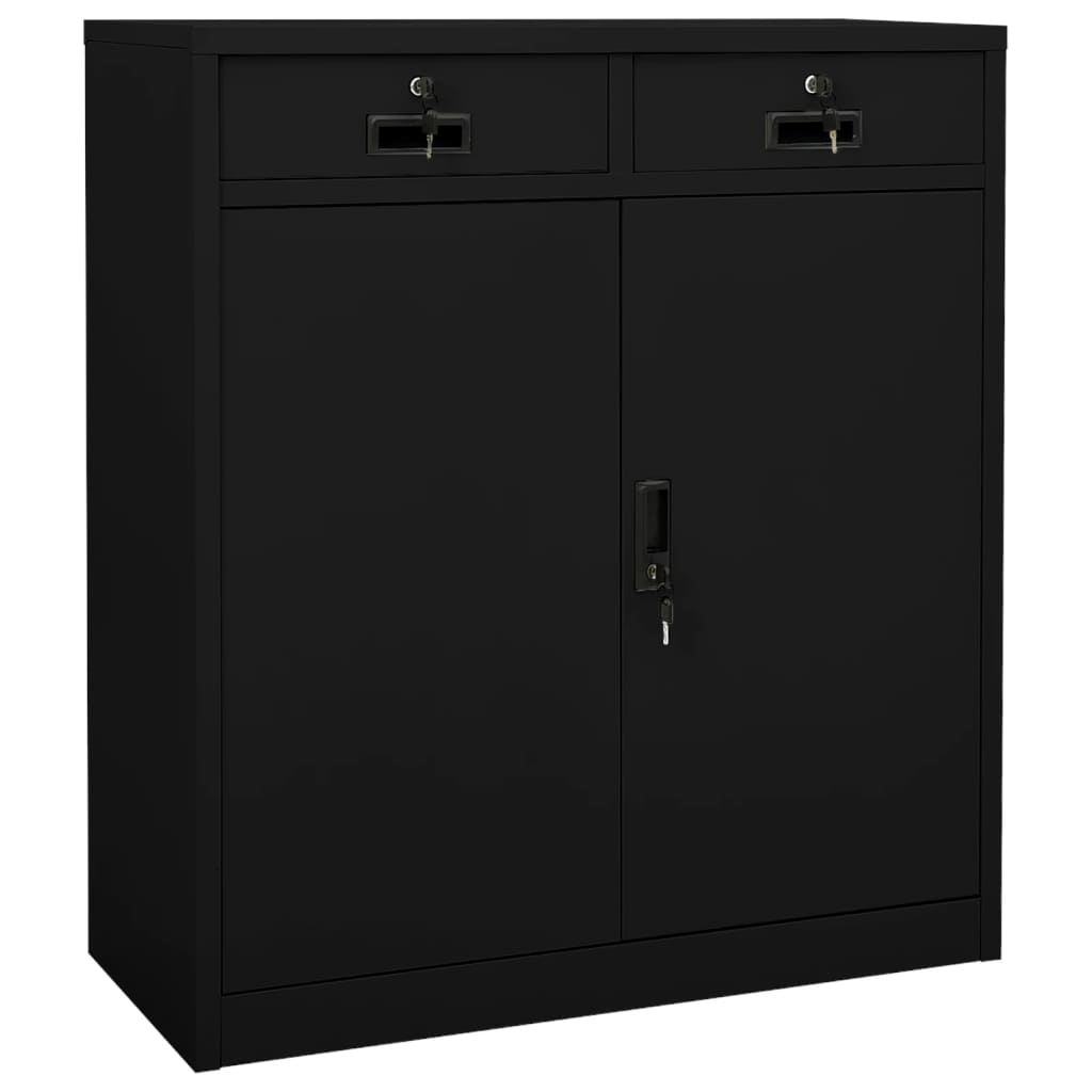 Photos - Wardrobe VidaXL Office Cabinet Black 35.4"x15.7"x40.2" Steel 