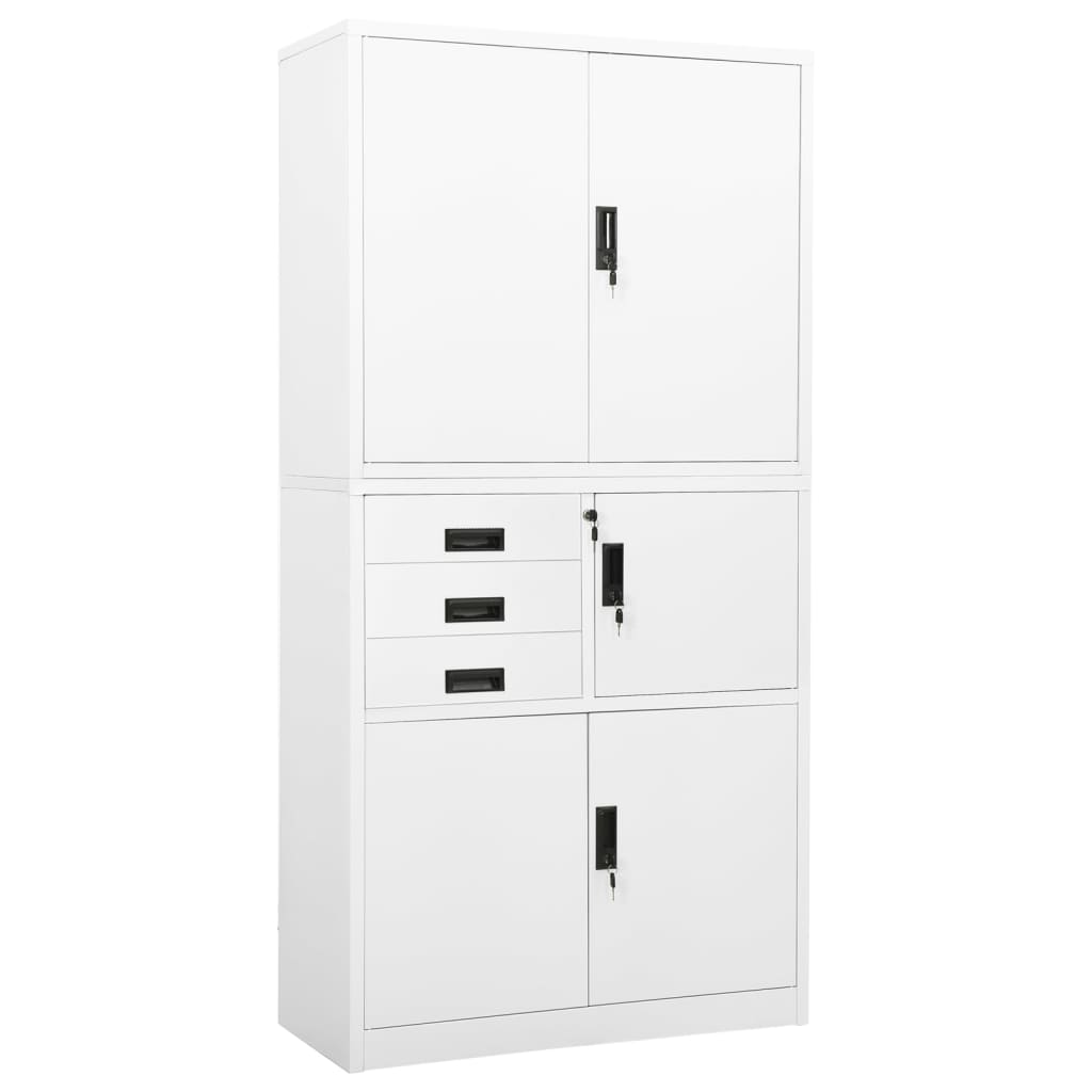 Vidaxl - vidaXL Armário de escritório 90x40x180 cm aço branco