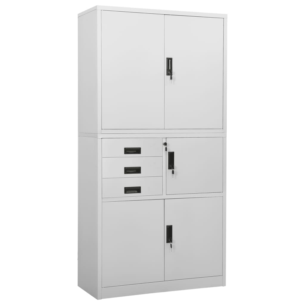 Image of vidaXL Office Cabinet Light Grey 90x40x180 cm Steel