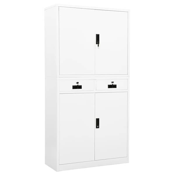 vidaXL kontorikapp, valge, 90 x 40 x 180 cm, teras