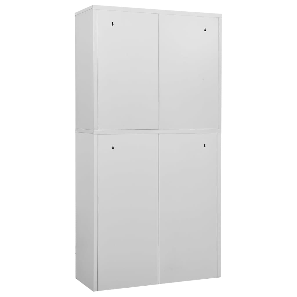 Steel Office File Storage Cabinet Locker Cupboard with 2 Doors 90x40x180 cm 