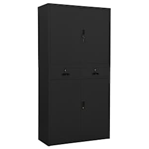 Pisarniška omara antracitna 90x40x180 cm jeklo