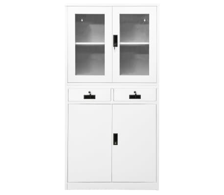 vidaXL B&uuml;roschrank Wei&szlig; 90x40x180 cm Stahl und Hartglas