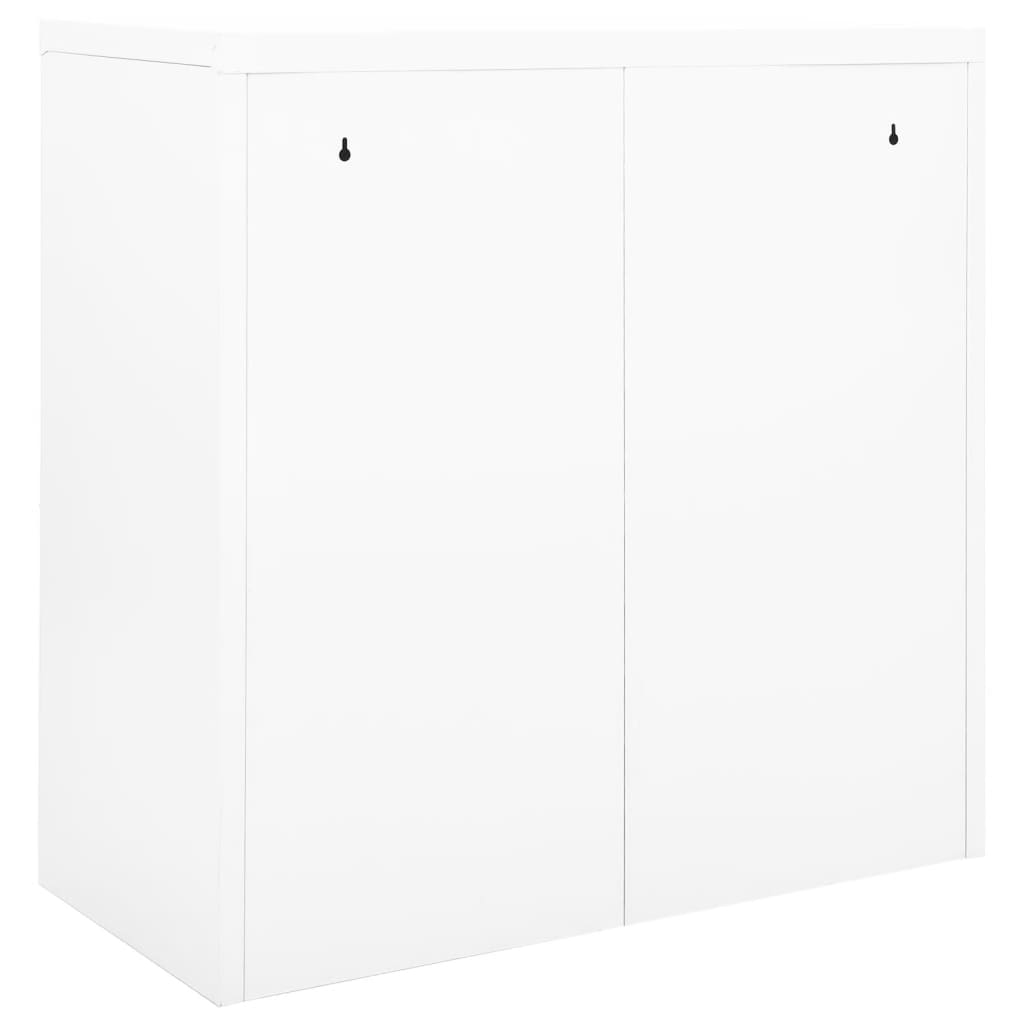 imagem de vidaXL Armário com porta deslizante aço 90x40x90 cm branco5