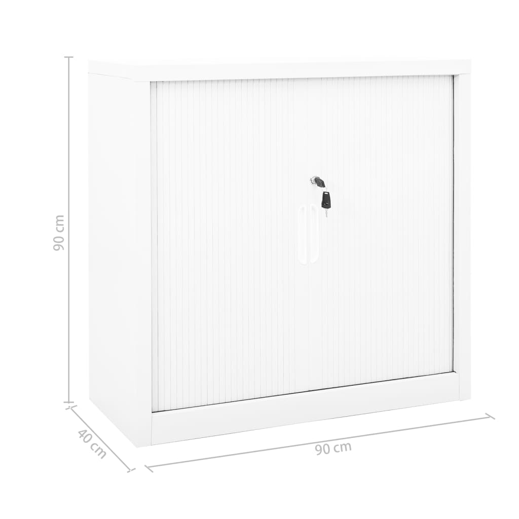 imagem de vidaXL Armário com porta deslizante aço 90x40x90 cm branco10