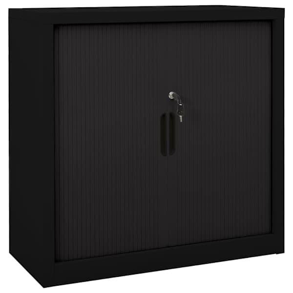 vidaXL liugustega kapp, must, 90x40x90 cm, teras