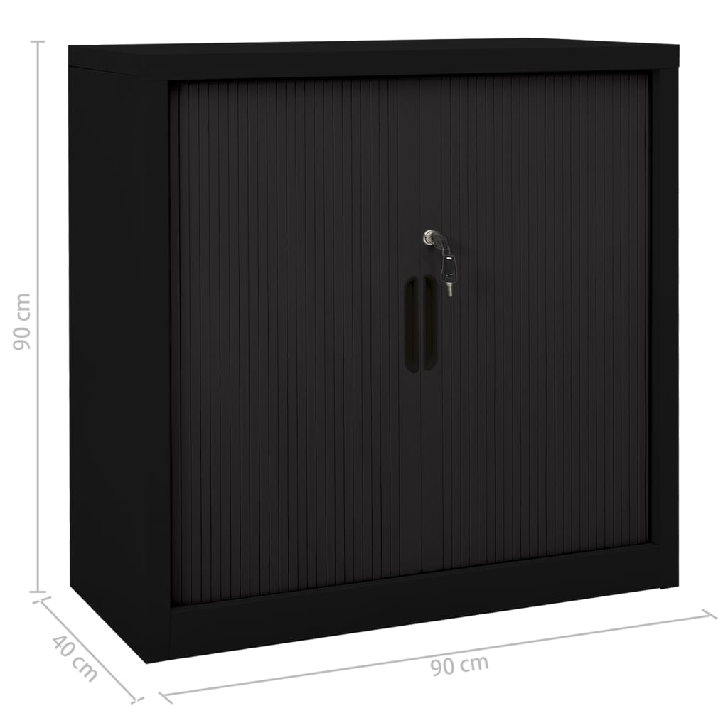 imagem de vidaXL Armário com porta deslizante 90x40x90 cm aço preto10