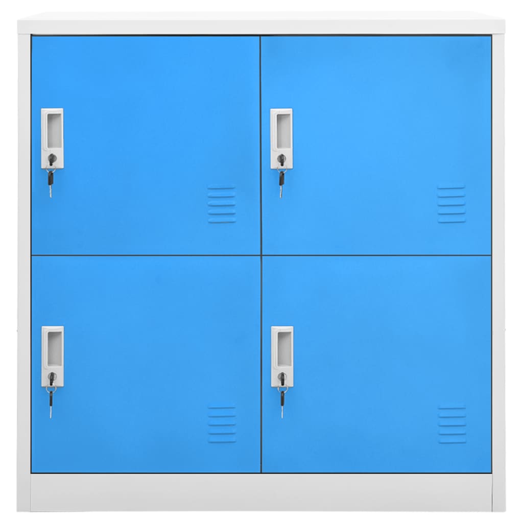 

vidaXL Lockerkast 90x45x92,5 cm staal lichtgrijs en blauw