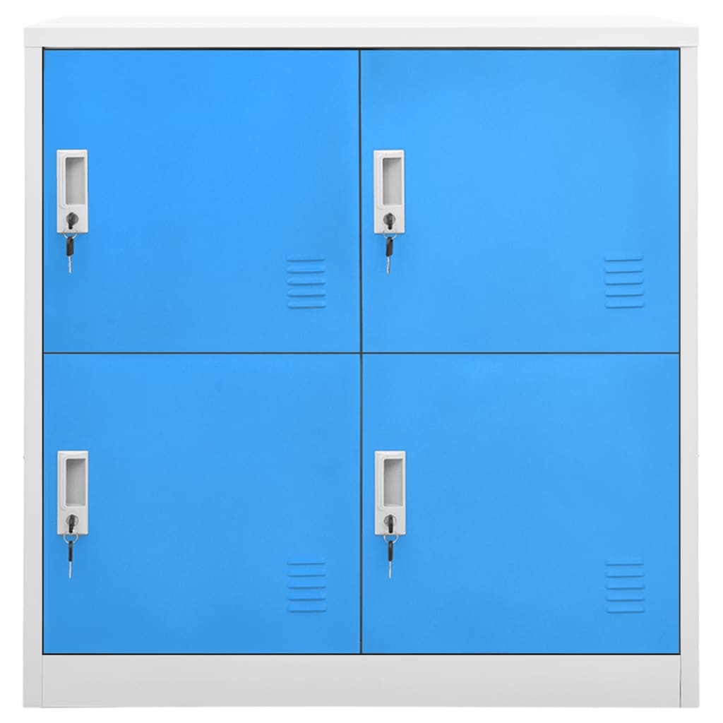 vidaXL Dulap vestiar, gri deschis și albastru, 90x45x92,5 cm, oțel