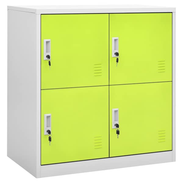 vidaXL lukustatav hoiukapp, helehall ja roheline, 90x45x92,5 cm, teras