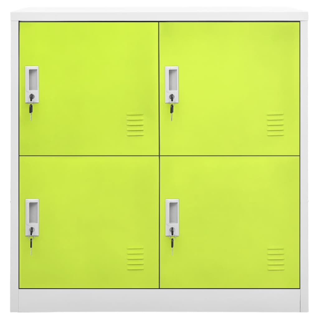 

vidaXL Lockerkast 90x45x92,5 cm staal lichtgrijs en groen