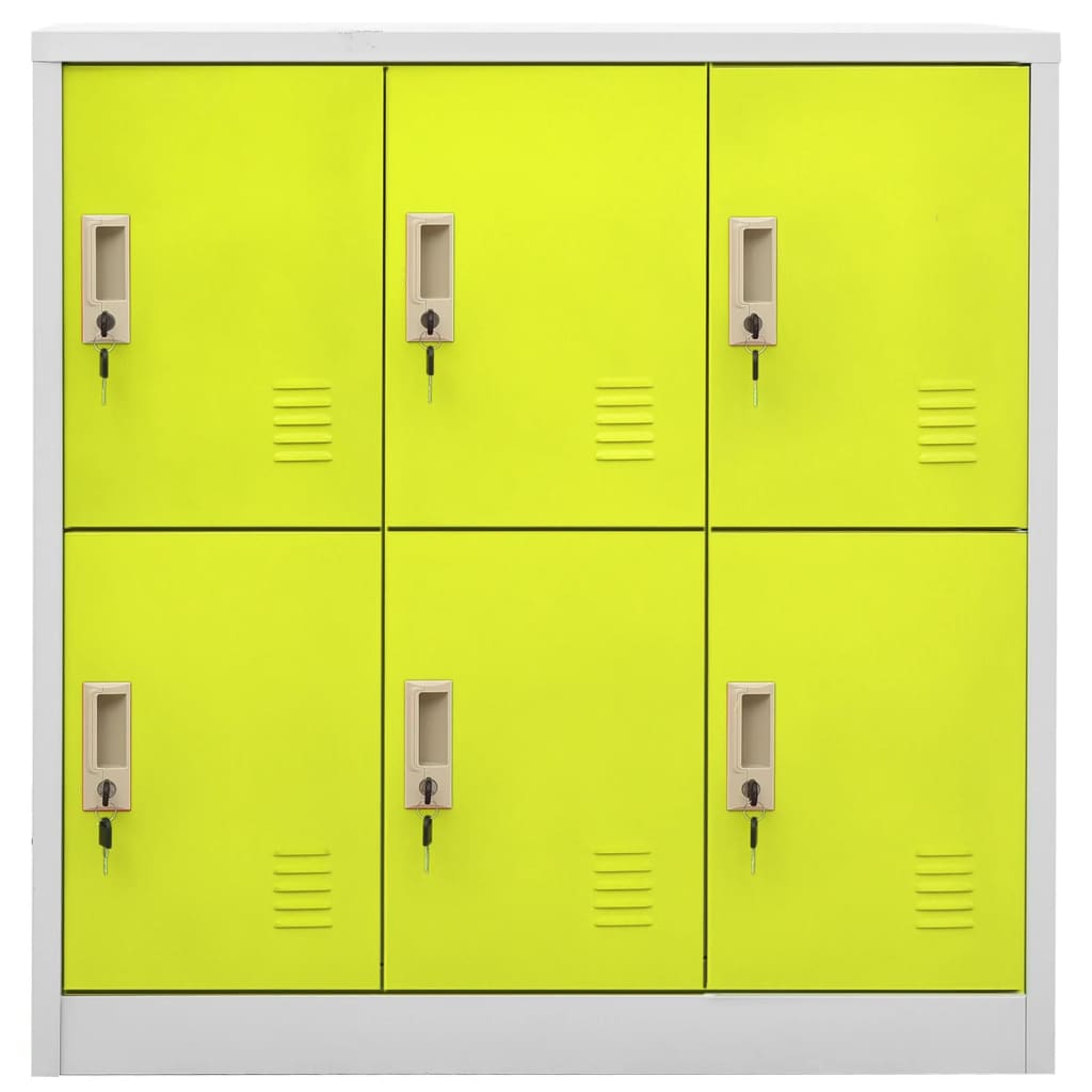 

vidaXL Lockerkast 90x45x92,5 cm staal lichtgrijs en groen
