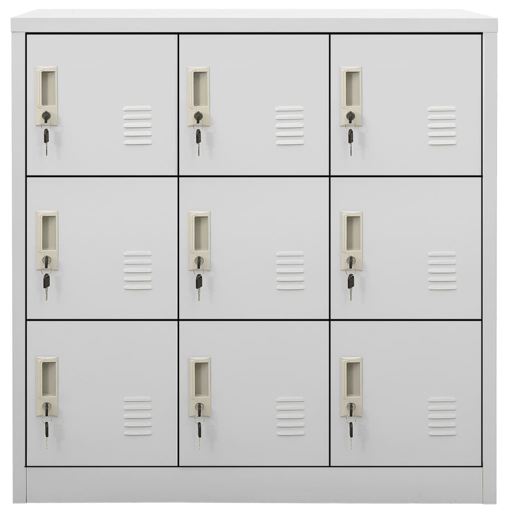 

vidaXL Lockerkast 90x45x92,5 cm staal lichtgrijs
