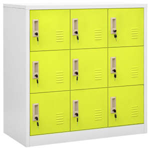 vidaXL lukustatav hoiukapp, helehall ja roheline, 90x45x92,5 cm, teras