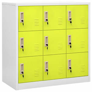 Omara s ključavnico svetlo siva in zelena 90x45x92,5 cm jeklo