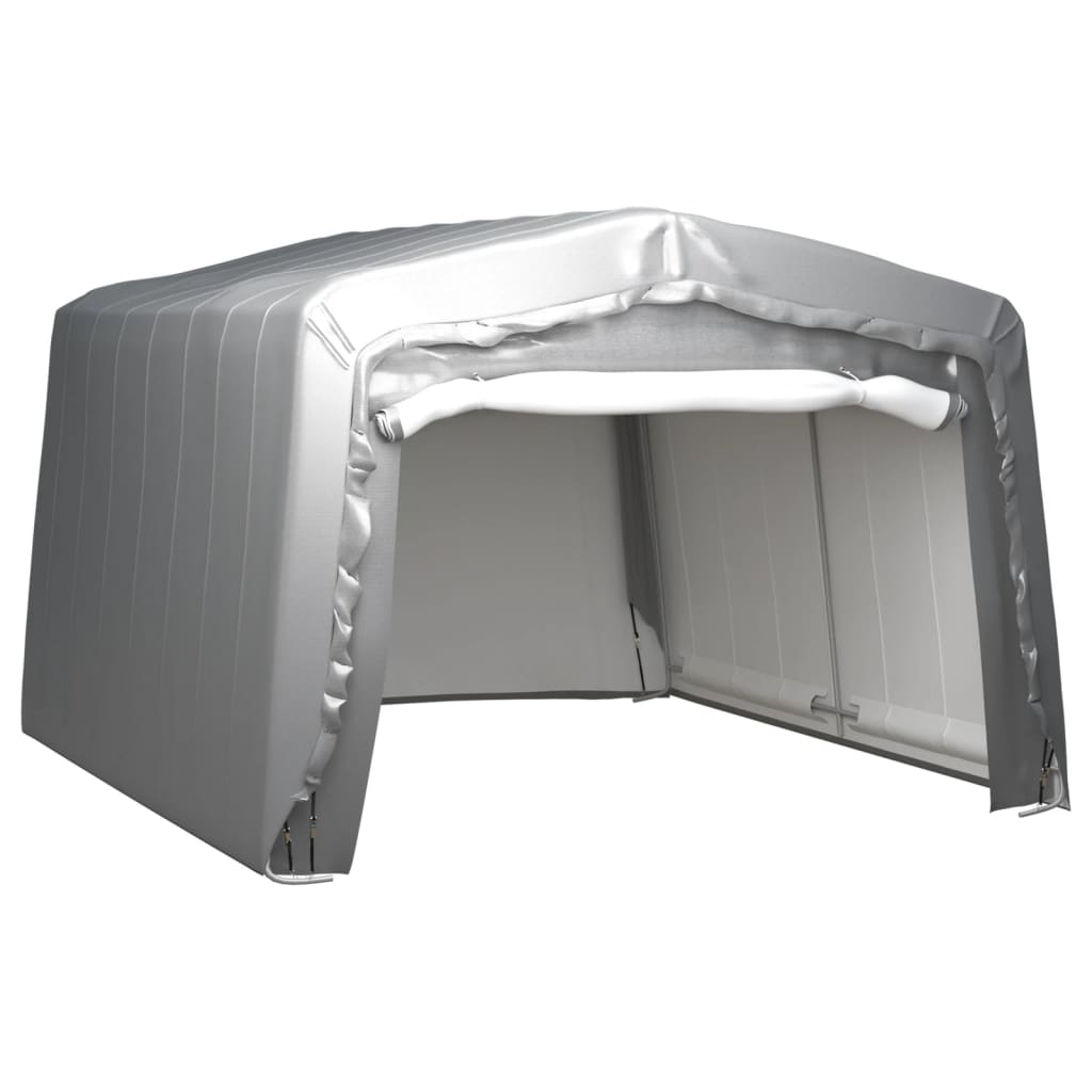 17: vidaXL opbevaringstelt 370x370 cm stål grå