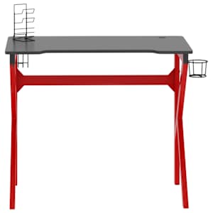 vidaXL Gaming-Schreibtisch mit K-Gestell Schwarz und Rot 90x60x75 cm