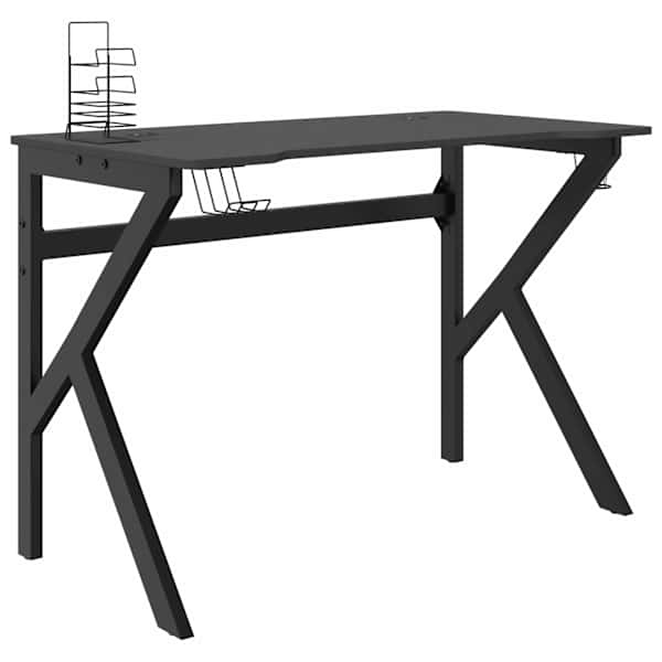 vidaXL m&auml;nguri arvutilaud K-jalgadega, must, 110x60x75 cm