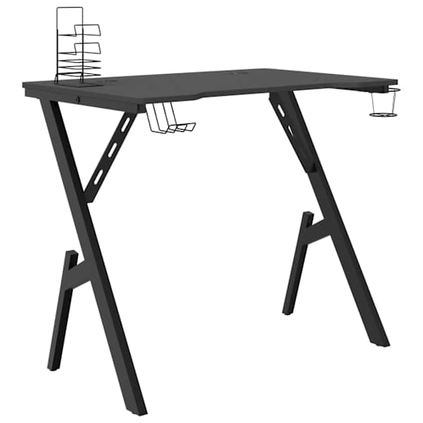 vidaXL m&auml;nguri arvutilaud Y-jalgadega, must, 90x60x75 cm