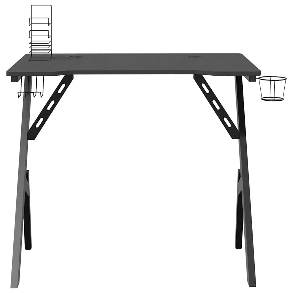 vidaXL fekete Y-lábú gamer asztal 90 x 60 x 75 cm