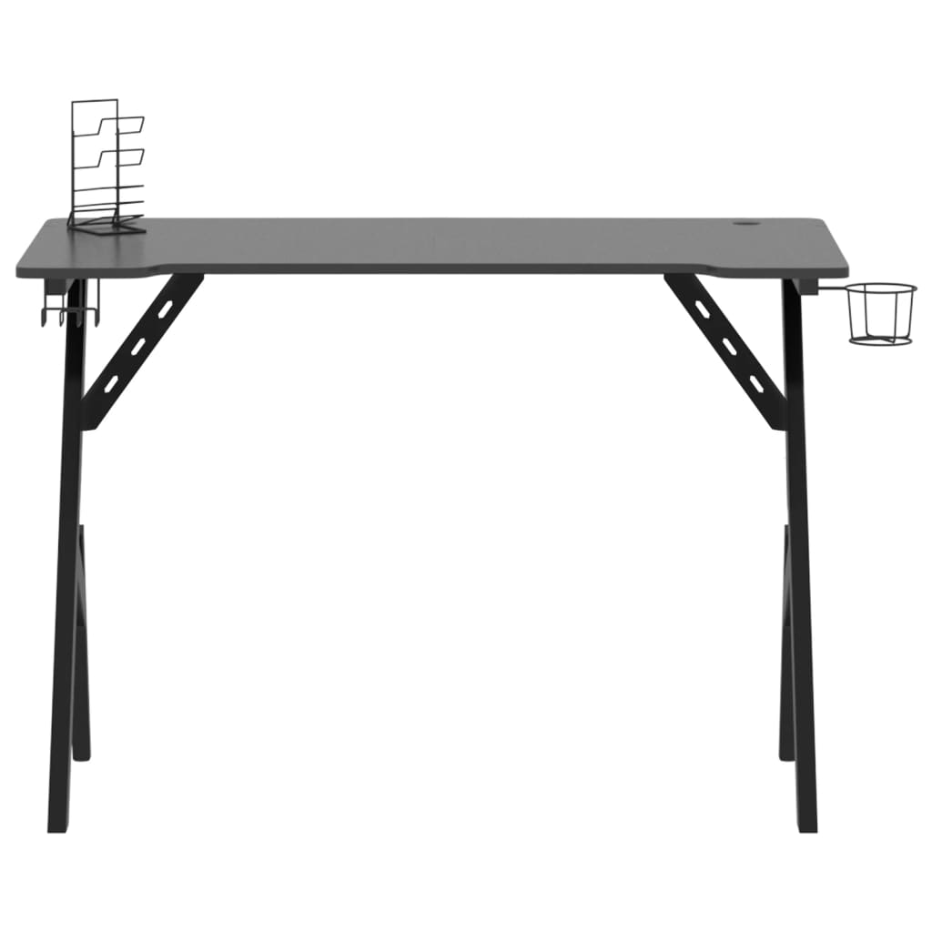 Herní stůl s nohami ve tvaru Y černý 110 x 60 x 75 cm