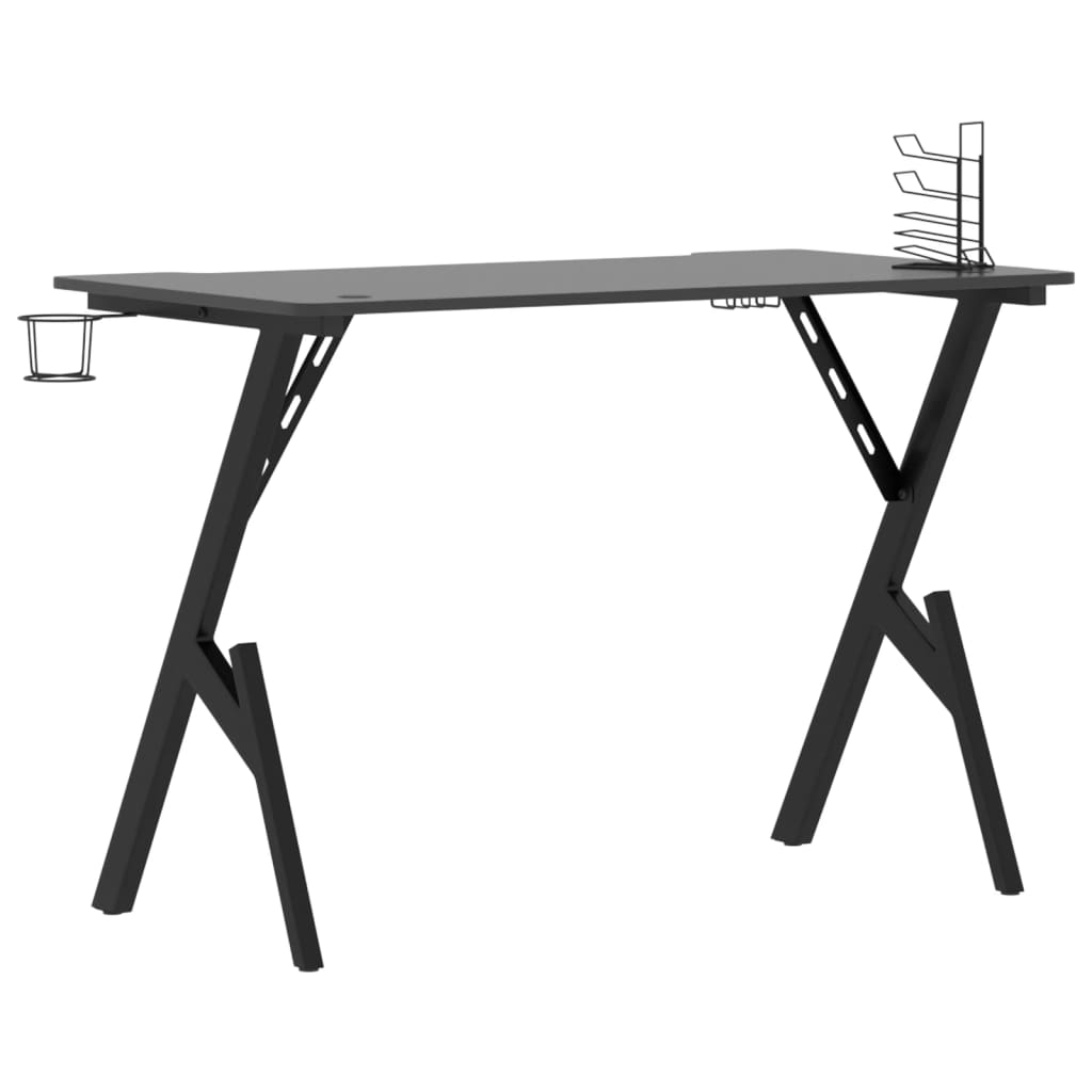 Herní stůl s nohami ve tvaru Y černý 110 x 60 x 75 cm
