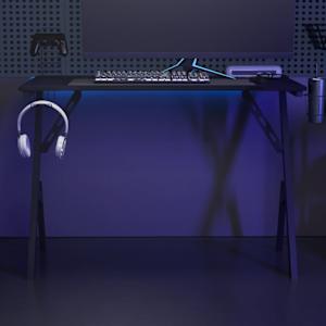 Gaming miza z nogami Y-oblike črna 110x60x75 cm