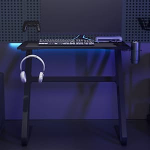 Gaming miza z nogami ZZ-oblike črna 90x60x75 cm