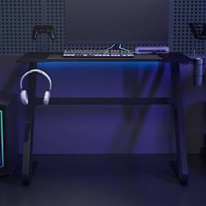 Gaming miza z nogami ZZ-oblike črna 110x60x75 cm