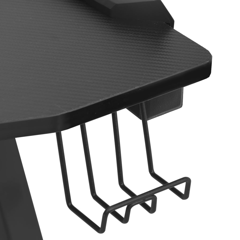  Herný stôl LED s nohami v tvare Y čierny 110x60x75 cm