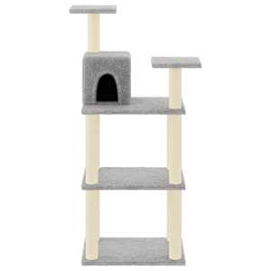 Škrabadlo pro kočky se sisalovými sloupky světle šedé 118,5 cm - obrázek 3