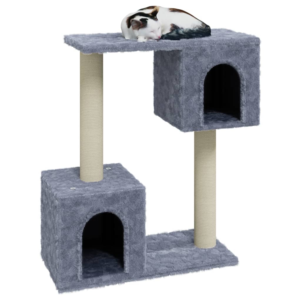 vidaXL Kattenkrabpaal met sisal krabpalen 60 cm lichtgrijs afbeelding
