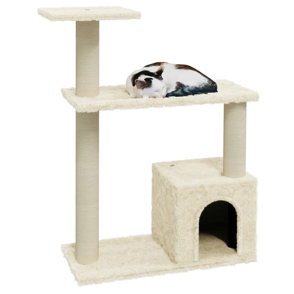

vidaXL Kattenkrabpaal met sisal krabpalen 70 cm crèmekleurig