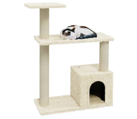 vidaXL Kissan kiipeilypuu sisal- raapimispylv&auml;ill&auml; kerma 70 cm