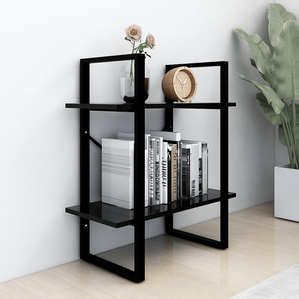 

vidaXL Boekenkast met 2 schappen 60x30x70 cm spaanplaat zwart