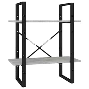 Knihovna se 2 policemi betonově šedá 60 x 30 x 70 cm kompozit - obrázek 2