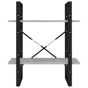 Knihovna se 2 policemi betonově šedá 60 x 30 x 70 cm kompozit - obrázek 5