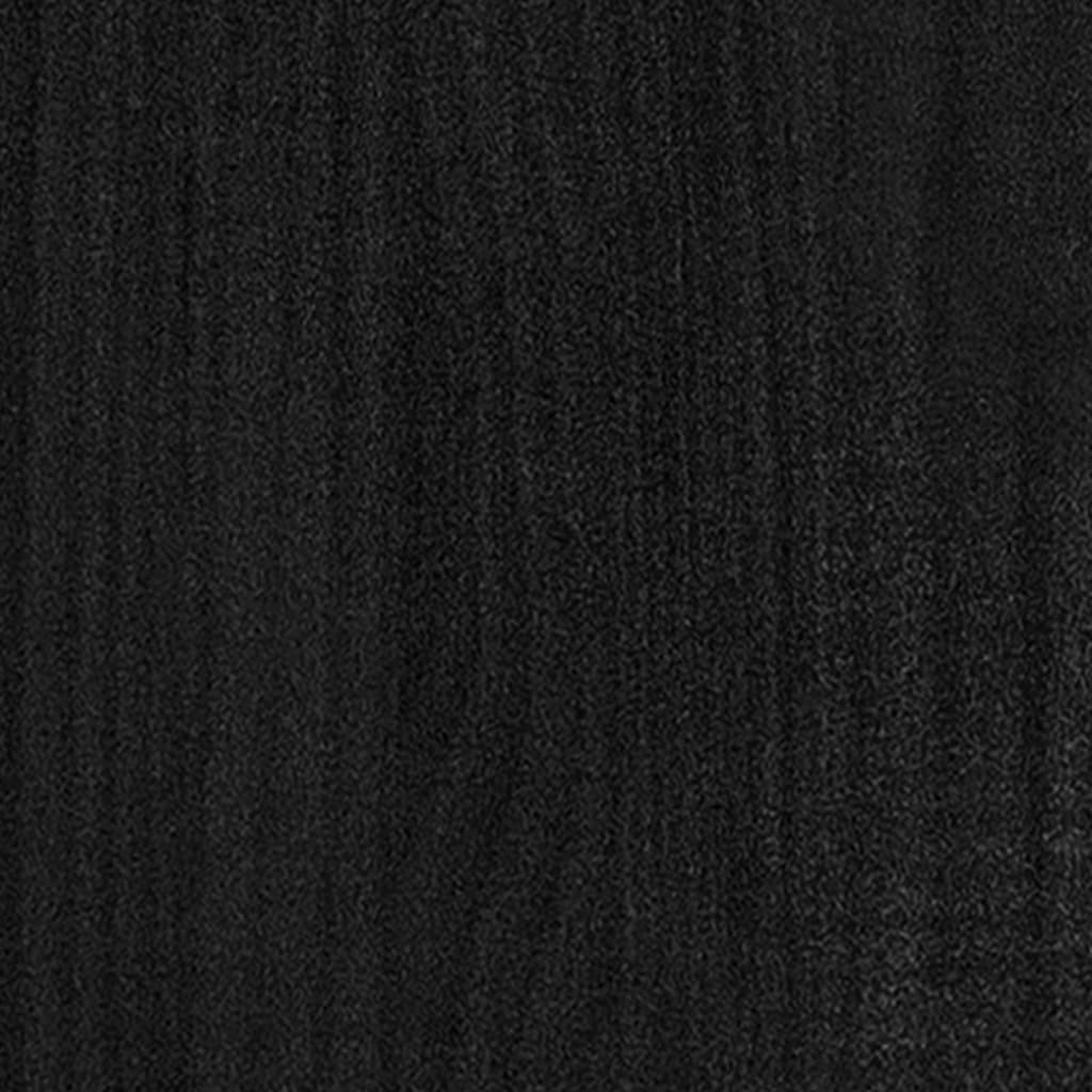 Kétszintes fekete tömör fenyőfa könyvszekrény 60 x 30 x 70 cm 