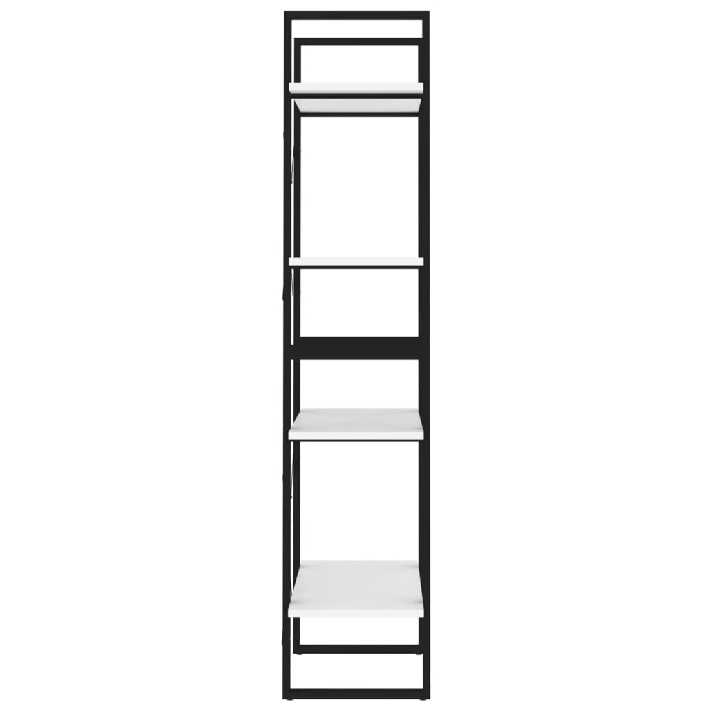 Bücherregal 4 Fächer Weiß 60x30x140 cm Spanplatte
