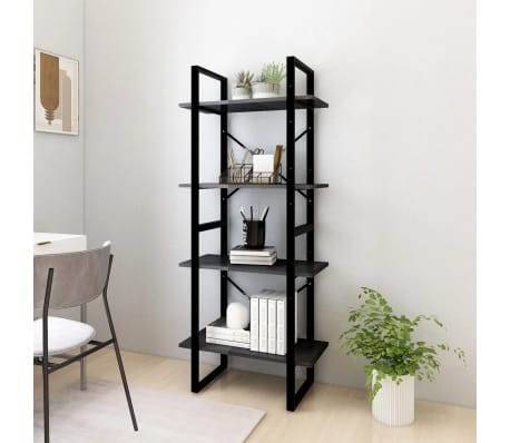 vidaXL Spintelė knygoms, 4 lentynos, juoda, 60x30x140cm, pu&scaron;is