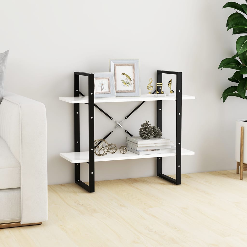vida XL Bücherregal 2 Fächer Weiß 80x 30x 70 cm Holzwerkstoff